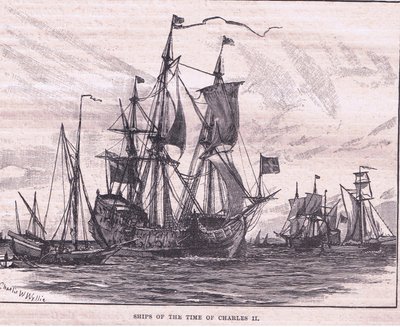 Navi del tempo di Carlo II da Charles William Wyllie